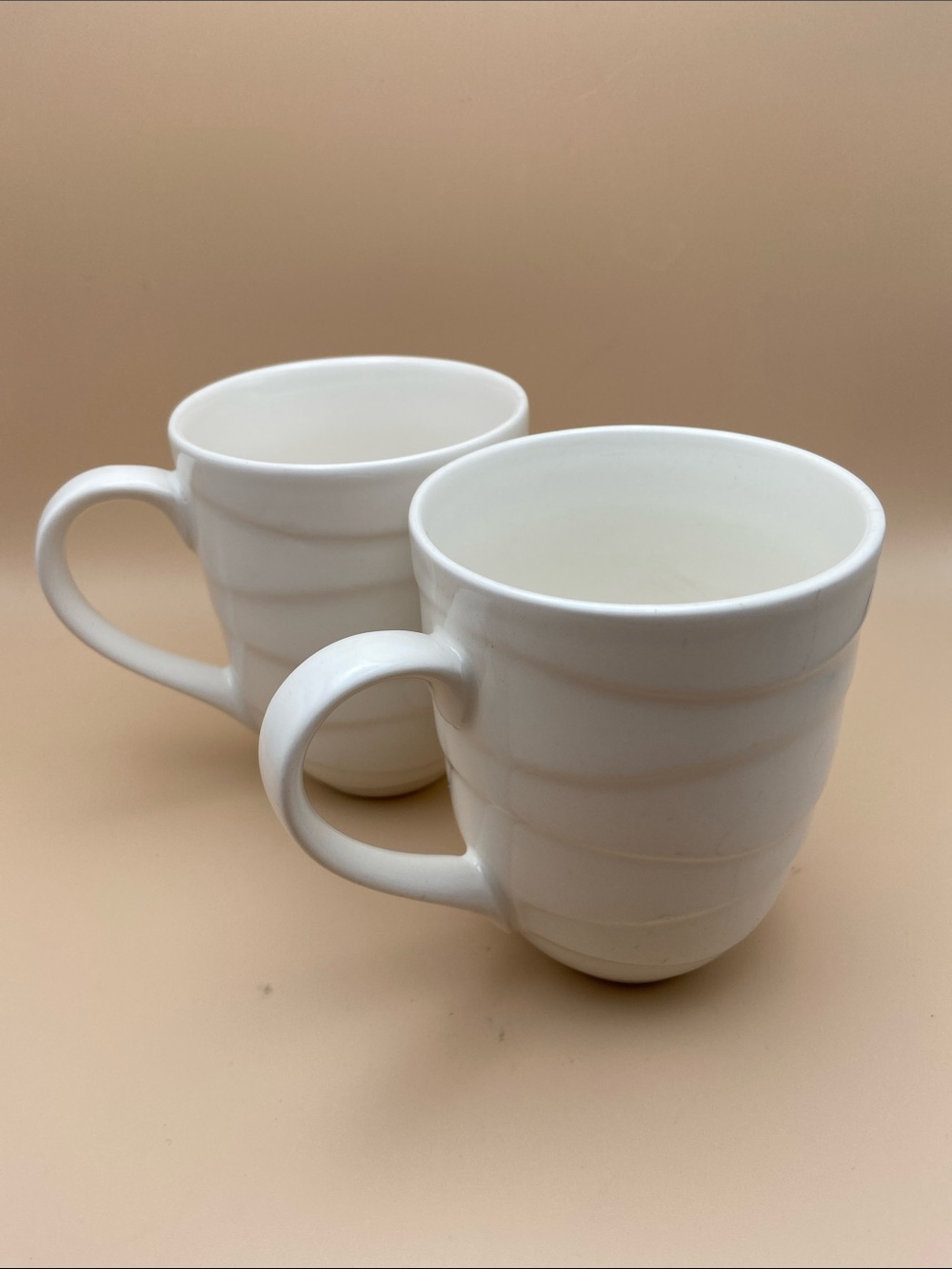 Jamie Oliver Waves White Porcelain Coffee Mugs - Set of 2